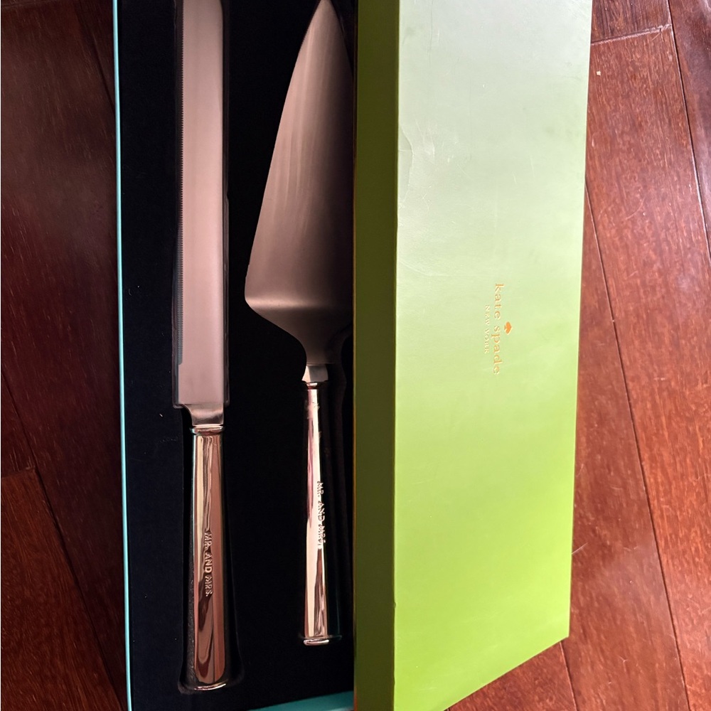 Kate Spade Silver Knife and Server Set
